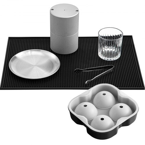 Ice Ball Press Kit Anodized 7075 Aluminum W Silicone Moulds Large Mat Stainless Steel Tong  Two Gla 9