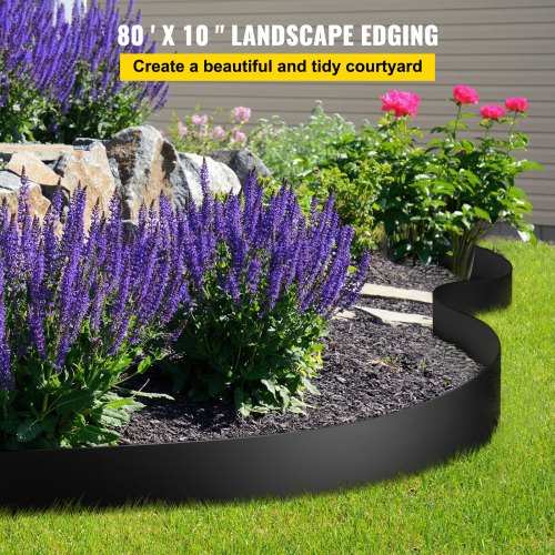 80 Ft Black Landscape Edging 10 Inch Depth Recycled HDPE Coiled Terrace Board Flexible Bender Borde 2