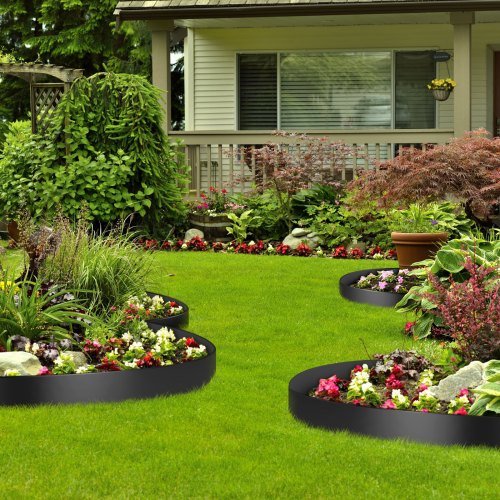 80 ft Black Landscape Edging, 10 Inch Depth Recycled HDPE Coiled Terrace Board, Flexible Bender Border for Lawn, Garde