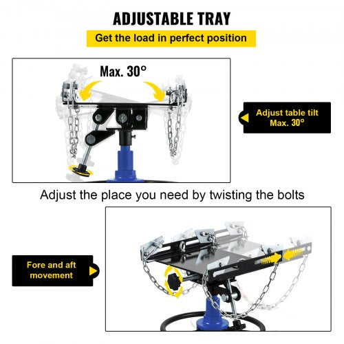 1100 Lbs Hydraulic Telescoping Transmission Jack 2Stage Floor Jack Stand With Foot Pedal  360 Swive 4