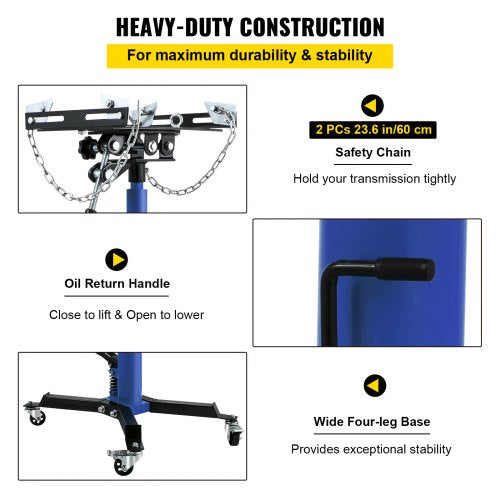 1100 Lbs Hydraulic Telescoping Transmission Jack 2Stage Floor Jack Stand With Foot Pedal  360 Swive 6