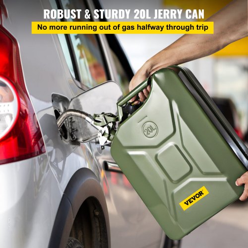HeavyDuty 53 Gallon  20L MilitaryStyle Jerry Can Rustproof Steel Fuel Container With Flexible Spout 2