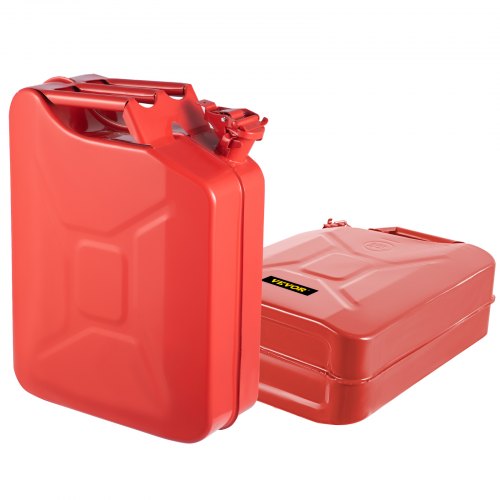 20L Portable Jerry Gas Can with Flexible Spout System, 2PCS Rustproof & Heat-Resistant Steel Fuel Tanks for Cars