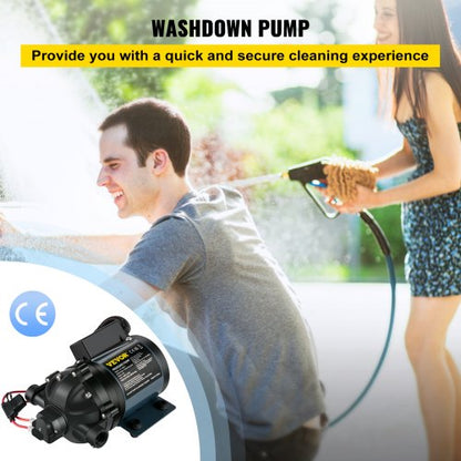 DC Washdown Pump, GPM PSI Self Priming Water Pump w/ EPDM Valve & Salt Water Strainer, for RV, Boat, Marine Deck & Yacht