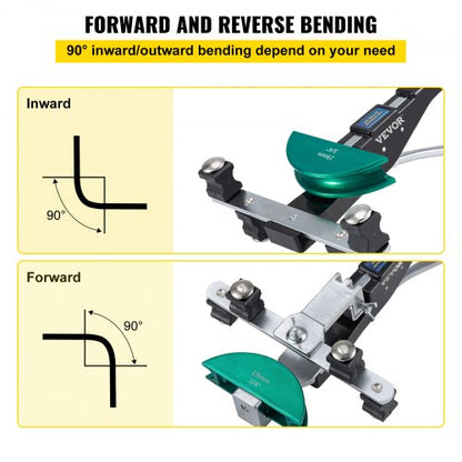 Premium Copper Pipe Bender Kit, Ratcheting Tube Bender with Color Dies, Forward & Reverse Bend for Copper & Aluminum