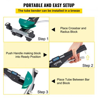 Premium Copper Pipe Bender Kit, Ratcheting Tube Bender with Color Dies, Forward & Reverse Bend for Copper & Aluminum