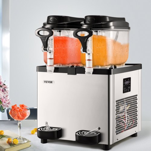 Commercial Slushy Machine Tanks Cups, Stainless Steel Margarita Smoothie Frozen Drink Maker, Perfect for Supermarkets