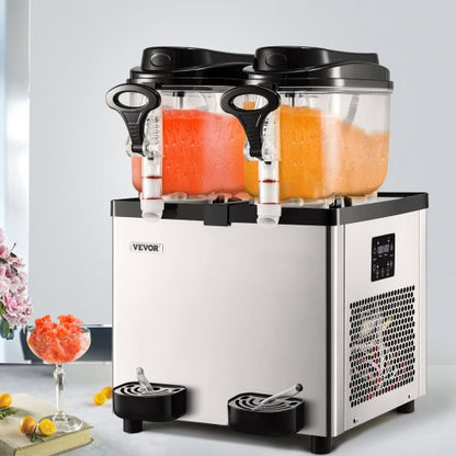 Commercial Slushy Machine Tanks Cups, Stainless Steel Margarita Smoothie Frozen Drink Maker, Perfect for Supermarkets
