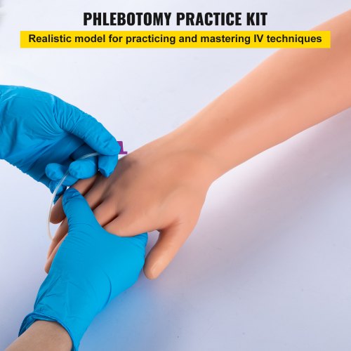 High Simulation IV Practice Arm Kit, Phlebotomy Training Set for IV Venipuncture & Intravenous Skills, Nursing Students