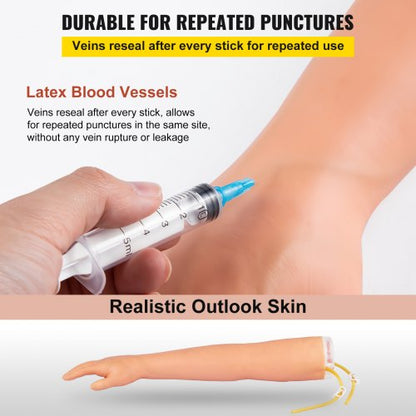High Simulation IV Practice Arm Kit, Phlebotomy Training Set for IV Venipuncture & Intravenous Skills, Nursing Students