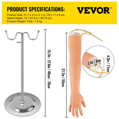 High Simulation IV Practice Arm Kit, Phlebotomy Training Set for IV Venipuncture & Intravenous Skills, Nursing Students