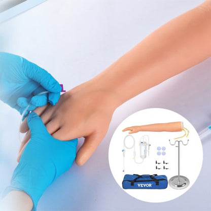 High Simulation IV Practice Arm Kit, Phlebotomy Training Set for IV Venipuncture & Intravenous Skills, Nursing Students