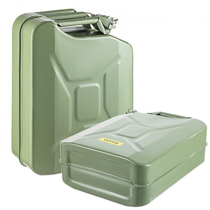 Military-Style Jerry Gas Can, Rustproof Steel Portable Fuel Tank with Bendable Spout for Cars, Trucks, Boats & Outdoor