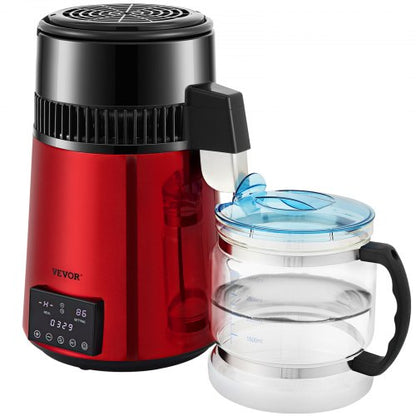 Water Distiller, Distilled Water Maker Machine, Dual Temp Display, Stainless Steel Countertop Distiller
