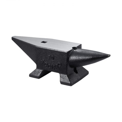 Cast Steel Anvil Single Horn Anvil with Large Countertop & Stable Base, High Hardness Round Horn Anvil Blacksmith