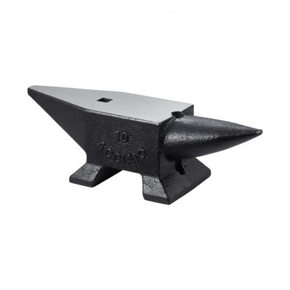 Cast Steel Anvil Single Horn Anvil with Large Countertop & Stable Base, High Hardness Round Horn Anvil Blacksmith