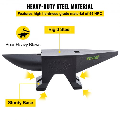 Cast Iron Anvil Single Horn with Large Countertop & Stable Base, High Hardness Round Horn Anvil for Bending, Shaping