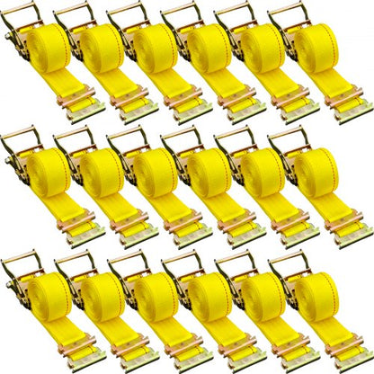 E Track Ratchet Strap Kit, Heavy-Duty E-Track Straps, LBS Breaking Strength, Polyester Webbing, Spring Fitting & Ratchet