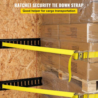 E Track Ratchet Strap Kit, Heavy-Duty E-Track Straps, LBS Breaking Strength, Polyester Webbing, Spring Fitting & Ratchet