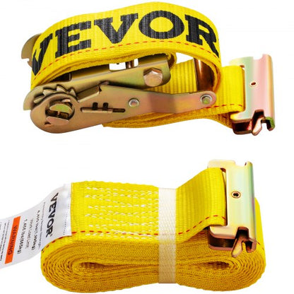 E Track Ratchet Strap Kit, Heavy-Duty E-Track Straps, LBS Breaking Strength, Polyester Webbing, Spring Fitting & Ratchet