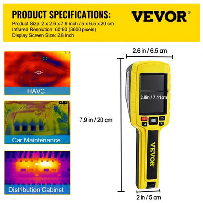 IR Resolution Thermal Imaging Camera with Display, Built-in SD Card & Rechargeable Li-ion Battery