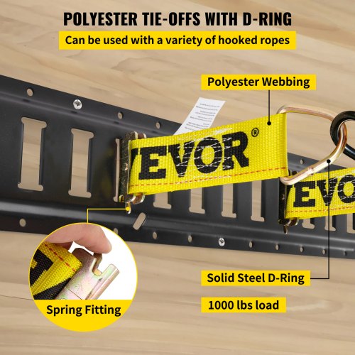 E Track Tie-Down Rail Kit, Steel Rails with O-Rings, Tie-Offs & End Caps, Complete Cargo Securing System for Trailers