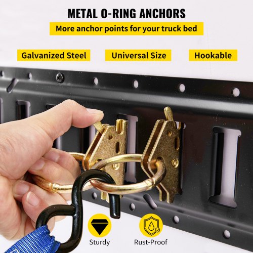 E Track Tie-Down Rail Kit, Steel Rails with O-Rings, Tie-Offs & End Caps, Complete Cargo Securing System for Trailers