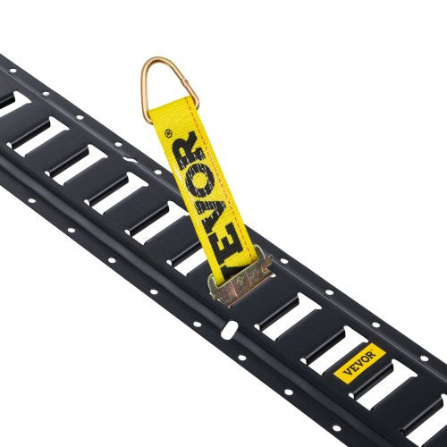 E Track Tie-Down Rail Kit, Steel Rails with O-Rings, Tie-Offs & End Caps, Complete Cargo Securing System for Trailers