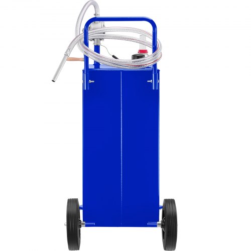 Fuel Caddy Gas Storage Tank with Wheels & Manual Transfer Pump, Gasoline Diesel Fuel Container for Cars, Lawn Mowers