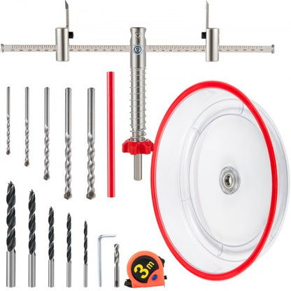 Professional Adjustable Hole Saw Cutter Kit, Recessed Hole Saw with Dust Shield & Two Pilot Bits for Ceiling, Vent