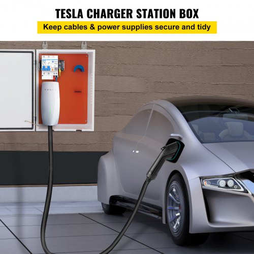 Tesla Charger Station Box IP32 Waterproof  Dustproof Outdoor Cable Organizer Box For Secure EV Char 2