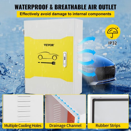 Tesla Charger Station Box IP32 Waterproof  Dustproof Outdoor Cable Organizer Box For Secure EV Char 6