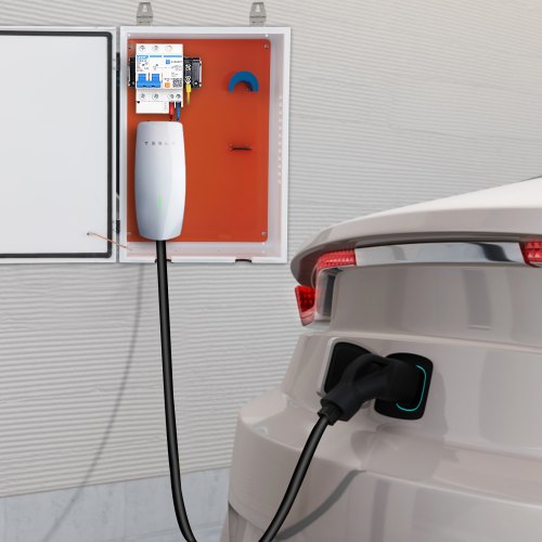 Tesla Charger Station Box, IP32 Waterproof & Dustproof Outdoor Cable Organizer Box for Secure EV Charging