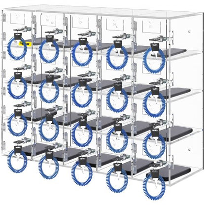 Clear Acrylic Phone Storage Box 20Slot Lockable Cabinet With Keys For Secure Storage In Offices Gym 1