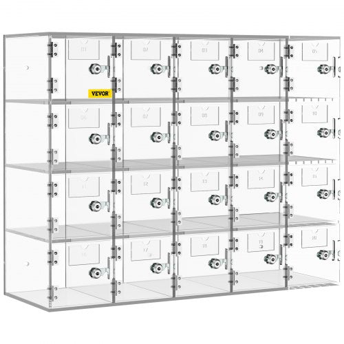 Clear Acrylic Phone Storage Box 20Slot Lockable Cabinet With Keys For Secure Storage In Offices Gym 8
