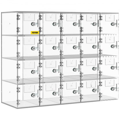 Clear Acrylic Phone Storage Box 20Slot Lockable Cabinet With Keys For Secure Storage In Offices Gym 8