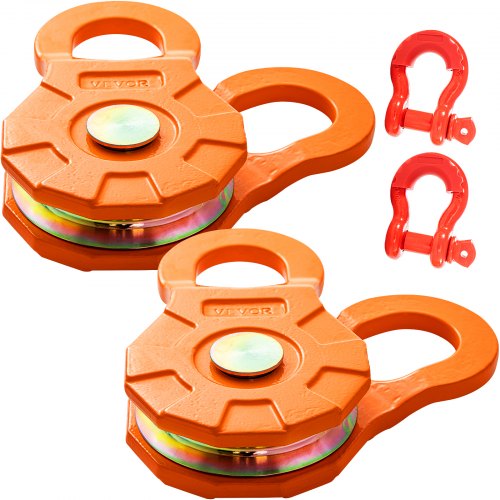 Heavy Duty Winch Pulley 25000LB Snatch Block For OffRoad Recovery 2Pack  Fits 05514mm Synthetic Rop 1