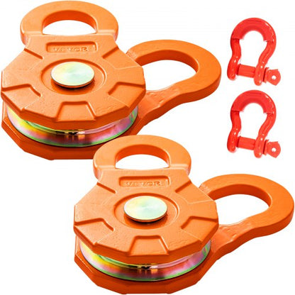 Heavy Duty Winch Pulley 25000LB Snatch Block For OffRoad Recovery 2Pack  Fits 05514mm Synthetic Rop 1