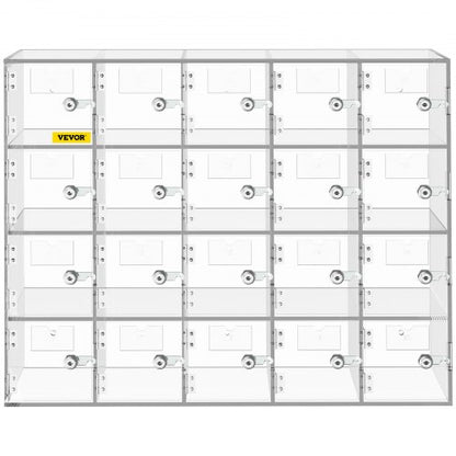 Clear Acrylic Phone Storage Box 20Slot Lockable Cabinet With Keys For Secure Storage In Offices Gym 9
