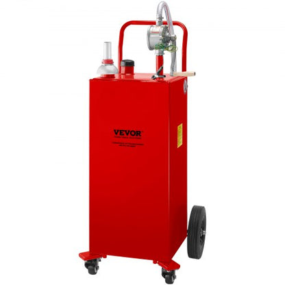 30 Gallon Fuel Caddy Gas Storage Tank With Manual Transfer Pump  4 Wheels Portable GasolineDiesel C 1