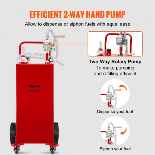 30 Gallon Fuel Caddy Gas Storage Tank With Manual Transfer Pump  4 Wheels Portable GasolineDiesel C 3