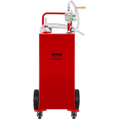 30 Gallon Fuel Caddy Gas Storage Tank With Manual Transfer Pump  4 Wheels Portable GasolineDiesel C 9