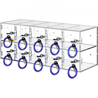 Acrylic Cell Phone Locker 10Slot Secure Storage Cabinet With Keys WallMount Or Freestanding Design  7
