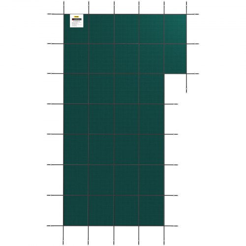 20x38 ft Rectangular Winter Pool Cover with Right Step, High-Strength Mesh PP Material, Triple-Stitched, Rain-Permeable