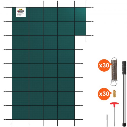 22 Ft X 42 Ft Rectangular Winter Pool Cover With Right Step HighStrength Mesh PP Safety Cover W Tri 1