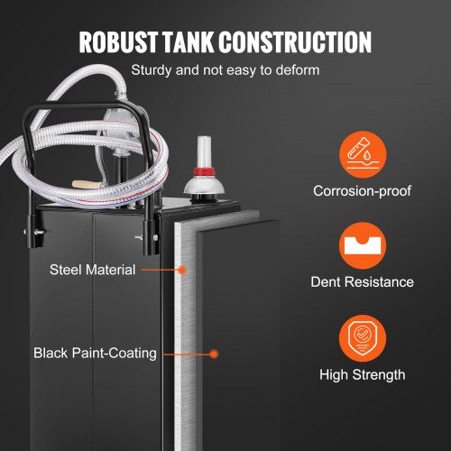 35Gallon Fuel Caddy HeavyDuty Gas Storage Tank W Manual Transfer Pump  4 Wheels Portable DieselGaso 5