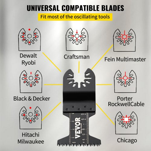 50Piece Quick Release Multitool Blades Kit HCS Tool Blades For Wood Plastic Metal Nails  Bolts 3