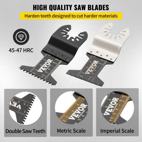 50Piece Quick Release Multitool Blades Kit HCS Tool Blades For Wood Plastic Metal Nails  Bolts 5