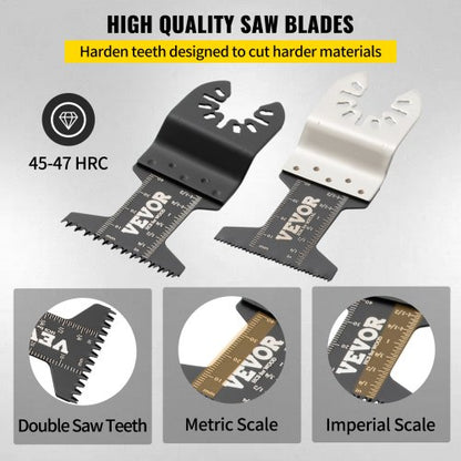50Piece Quick Release Multitool Blades Kit HCS Tool Blades For Wood Plastic Metal Nails  Bolts 5