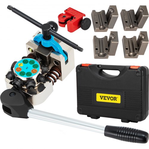 Double Flaring Tool, Brake Line Flaring Kit with Single Double and Bubble Flares for Tube, Copper Aluminum